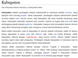 Definisi Kabupaten Menurut Wikipedia