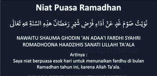 Niat Puasa Ramadhan Teks Arab, Latin dan Artinya