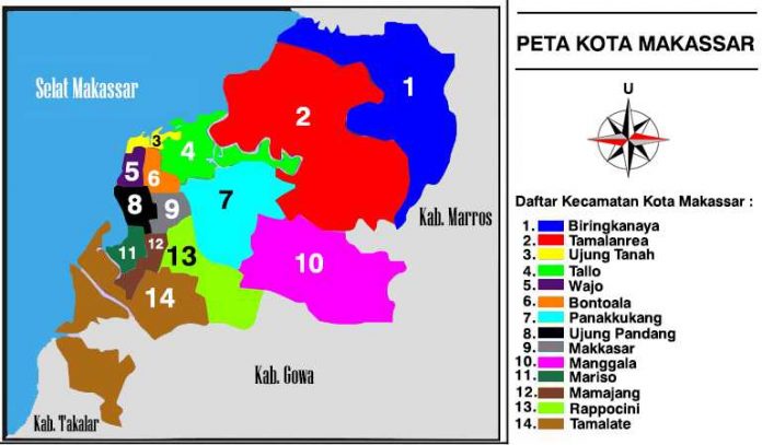 Peta Kota Makassar : Sejarah dan Letak Lokasi Geografis ...