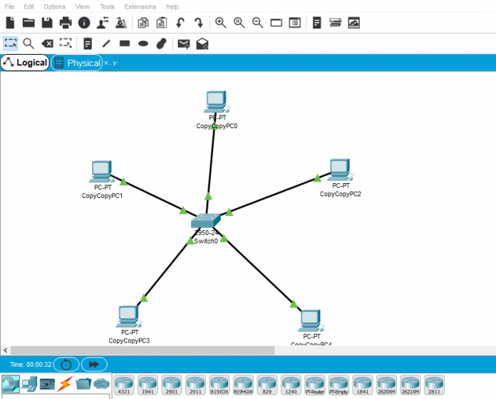 Cisco Packet Tracer Star Topology