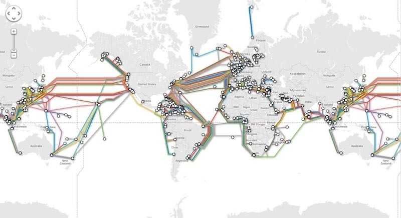 Peta Kabel Internet Bawah Laut Dunia