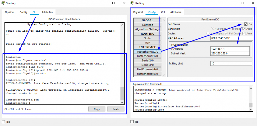 Routing 3 CLI FastEthernet Setting