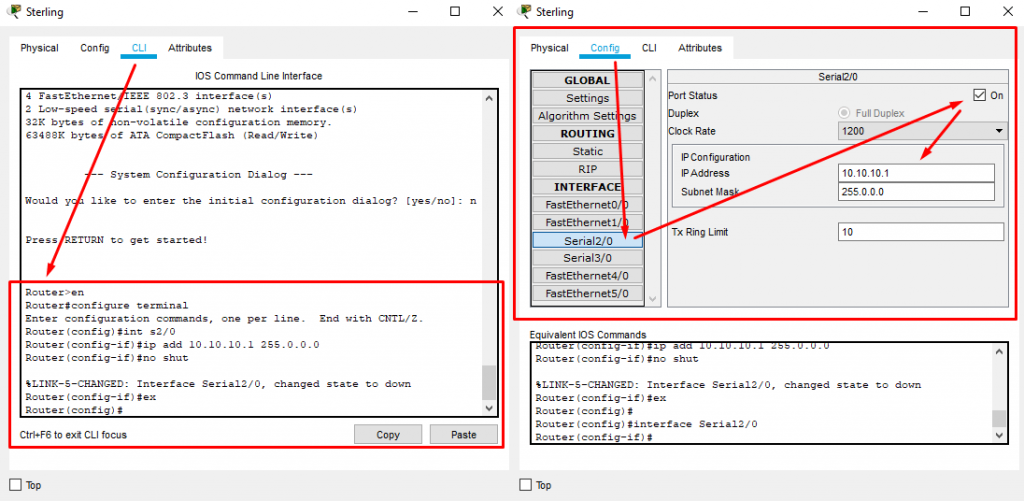 Routing 4 CLI Serial Router Setting