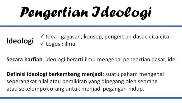 Pengertian Ideologi : Definisi, Fungsi, Macam Jenis Dan Contoh - JAGAD ID